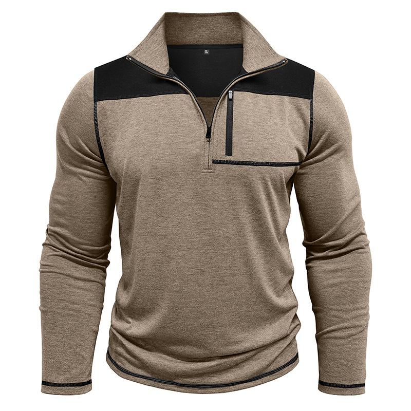 Men's Quarter Zip Up Pullover Tops Slim Fit Lightweight Mock Neck Long Sleeve Sweaters Casual Workout Polo Shirts for Men Casual Golf Sweatshirts
