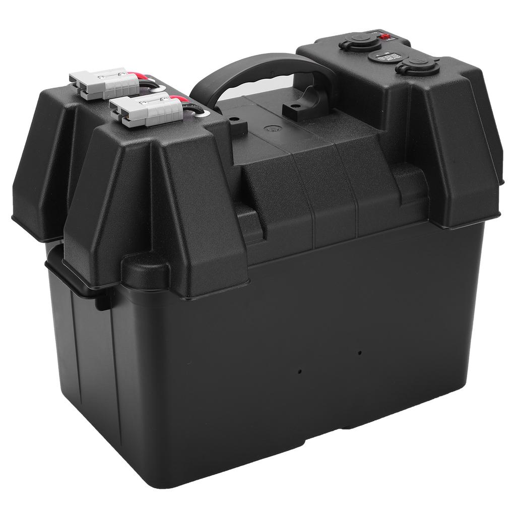 Backup Battery Box Power Center Portable Marine Accessary with Voltmeter for Car RV Yacht Ship 12V