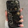 Flower Black Cat iPhone13/14/15ProMax Mobile Phone Case Apple 16/12/11 All Inclusive XS/XR Soft 78p