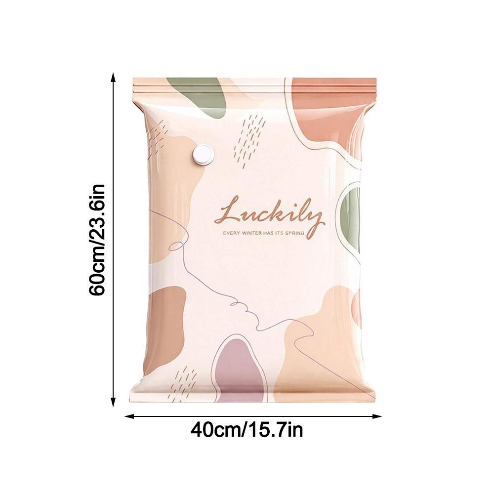 Large Capacity Seal Compression Bag No Pump Clothes  Blankets Organizer  Travel Accessories Pink-40*60cm