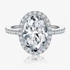 Egg-shaped Zirconia Faux Moissanite Rhinestone Wedding Ring - Women's Four-Claw Design