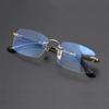 New Retro Frameless Business Frame Hd Reading Glasses Men's Square Frame Anti-blue Light Reading Glasses For Elderly PeopleJH262