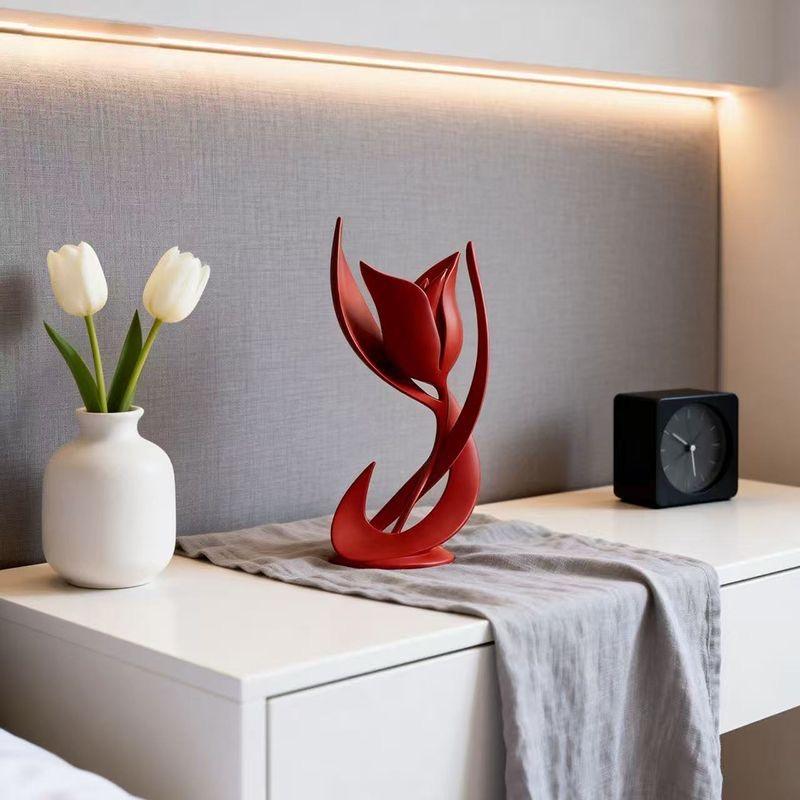 3D Printed Minimalist Abstract Rose Figurine – INS Style Home Desktop Decoration