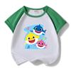 Kids' Baby Shark Summer Set 2024: Pure Cotton Cartoon T-Shirt & Shorts, Two-Piece Set