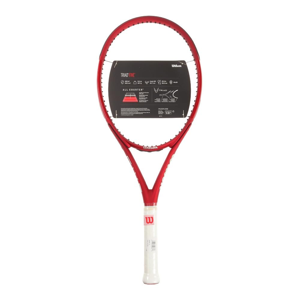 Wilson TRAIAD FIVE WR056611U Hard Tennis Racket x (Red White, 1, Men's, Women's)