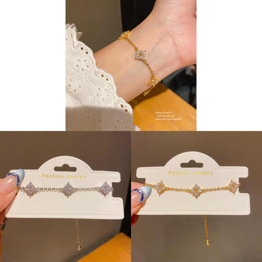 Fashion Floral Zircon Pendant Bracelet For Women Summer