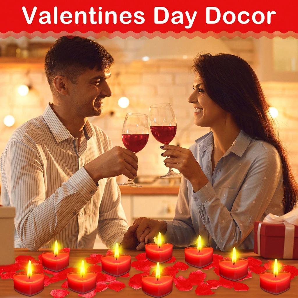 9/18Pcs Heart Shaped Candles Aromatherapy Candle For Valentines' Day Confession Birthday Wedding Gift Home Party Table Decor