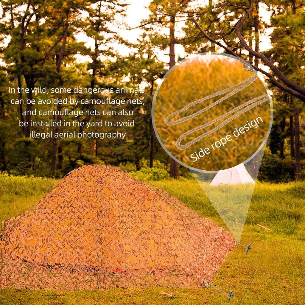 Camouflage Sunshade Net, Military Hunting Decorative Camouflage Net, Camouflage Net Camping Awning, Outdoor Sunshade, Dead Leaf Color (3*6m)