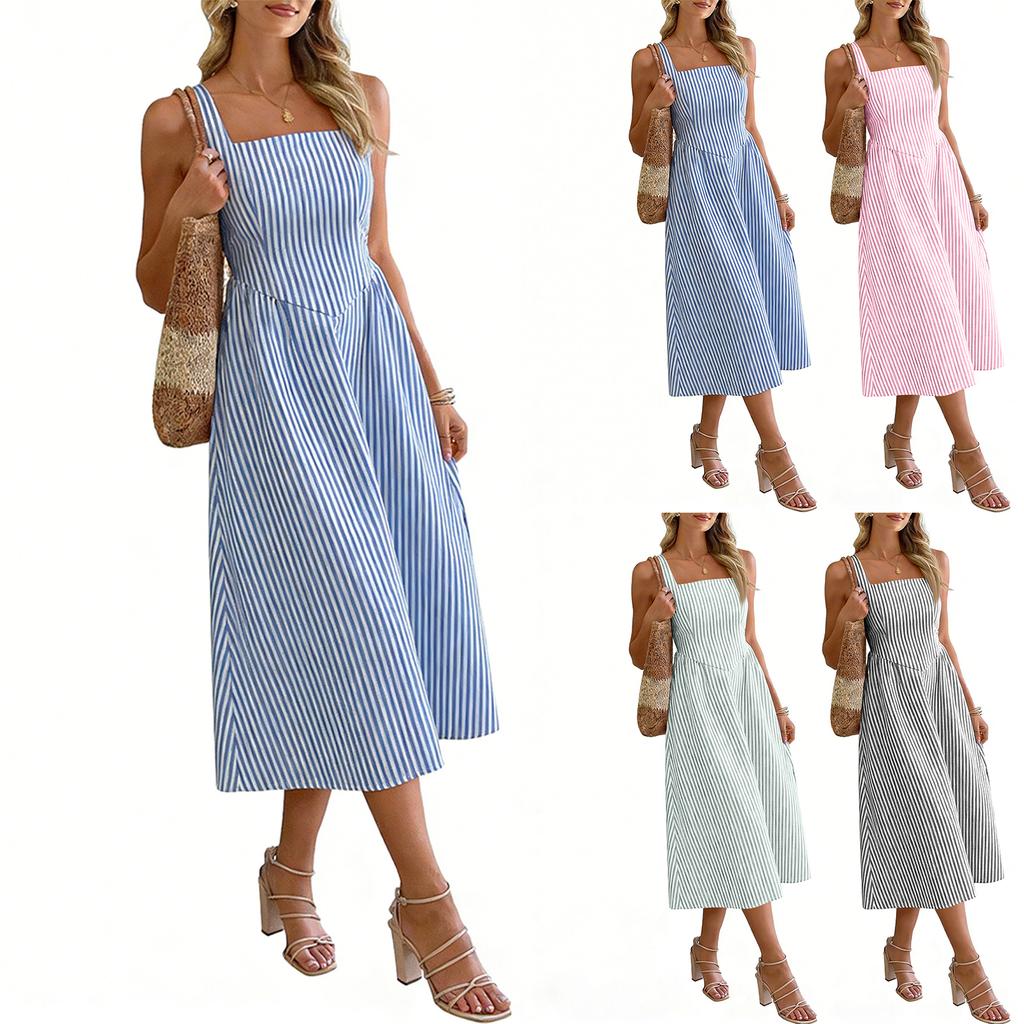Ladies' Fashionable Casual Striped Dress