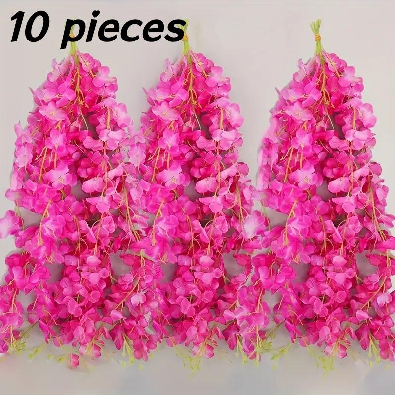 50Cm Artificial Wisteria Vine Hanging Flower Silk Floral Garland Wedding Home Ceiling Decoration Indoor Decorative Plastic Plant