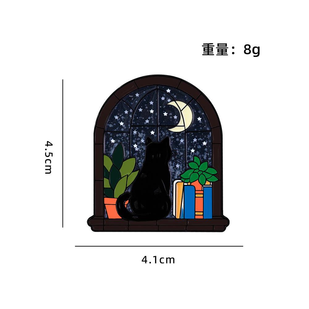 

New cartoon badge marine life whale fun animal black cat Mochizuki alloy brooch gift