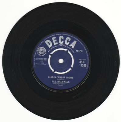 7inch Record BILL BRAMWELL - Candid Camera Theme / Frederika 45F11309 Decca 1961 UK Pop Used
