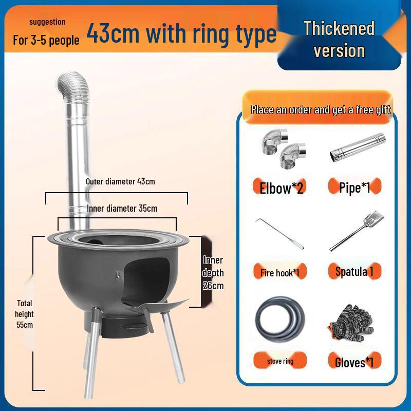 Outdoor Portable Smokeless Firewood Stove: Multi-Functional Large Pot Stand for Rural Homes