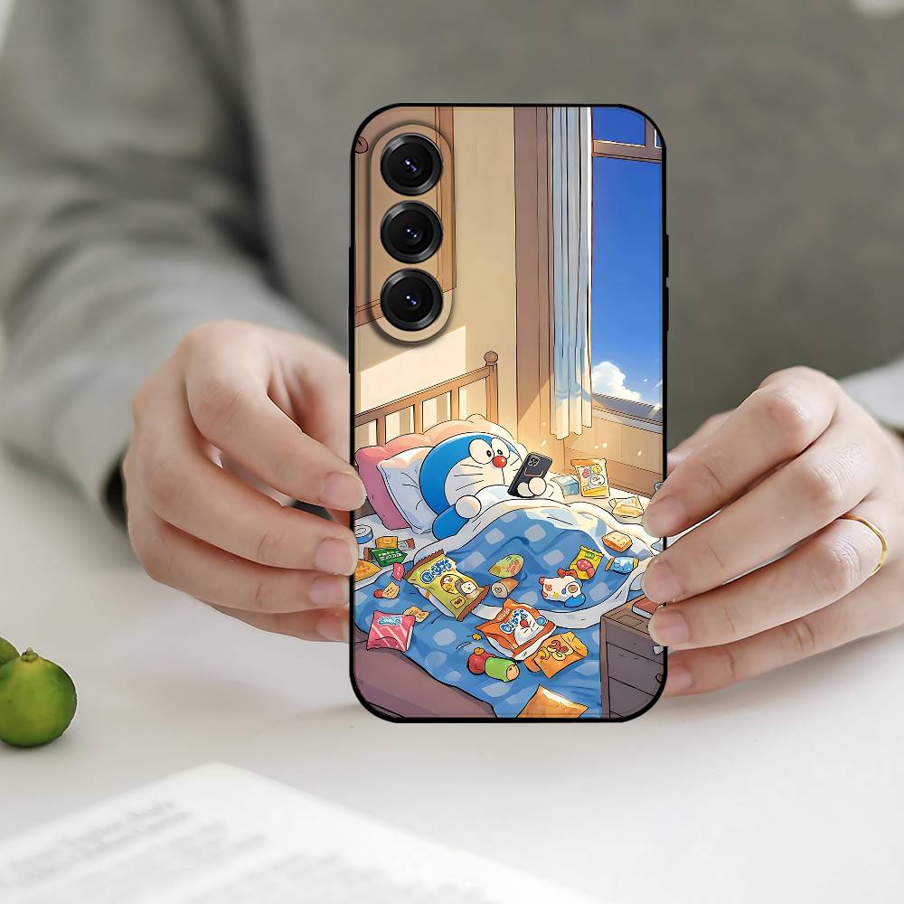 Anime D-DoraemonS-M Phone Case Silicon Phone Case For Samsung S24, S25 S22,S30,Note20,Lite,Ultra,Shockproof, Black,Case