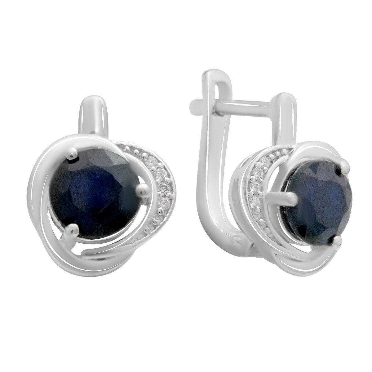 

Серебряные серьги с натуральным сапфиром 3.622ct, фианитами (2178712)