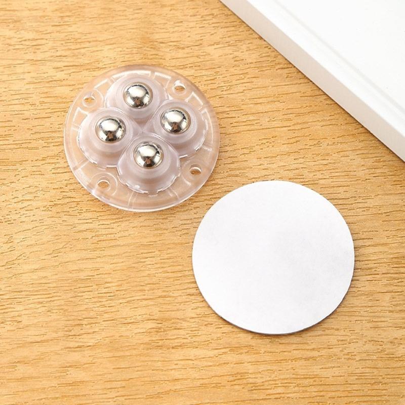 Practical Adhesive Caster Set 360 Degree Rotates Small Wheels Roller Casters Improve Mobilities for Cabinets & Shelves