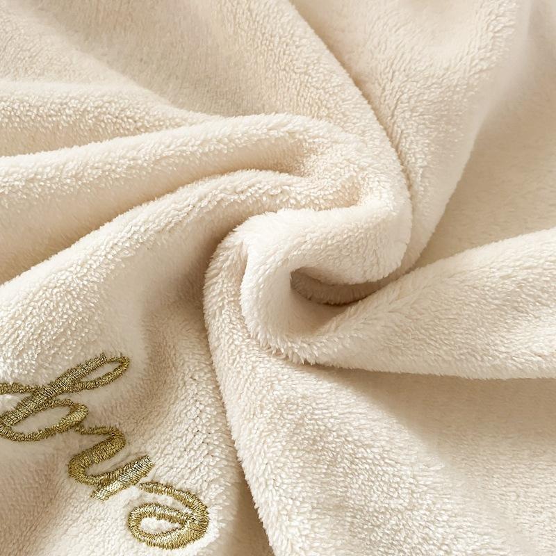 Four-piece Set of Embroidered Thickened Thermal Fleece Quilt Cover Sheets and Bedding