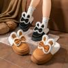 Cartoon Rabbit Cotton Slippers Autumn and Winter Thickened Bottom Cotton Mop Non-slip Velvet Cotton Shoes Warm Shoes