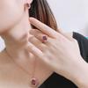 Exquisite Russian Purple Gold Smoke-Colored Gemstone Pendant, Court Style Egg Surface Pattern Pendant, Rose Gold-Plated Jewelry For Women