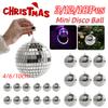 3/12/18Pcs Reflective Mirror Ball Car Disco Ball Christmas Tree Ornament 70s Disco Themed Party Wedding Christmas Decor 4/6/10cm
