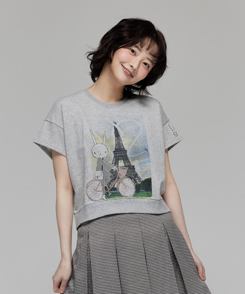 Pipilapin Fifi Eiffel Tower Travel Short Sleeve T-Shirt/Fs7Wm33W Pink