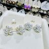 Imitation Pearl Flower Balloon Shaped Stud Earring for Women Korean Style Simple Geometry Jewelry Brincos Girl Gift