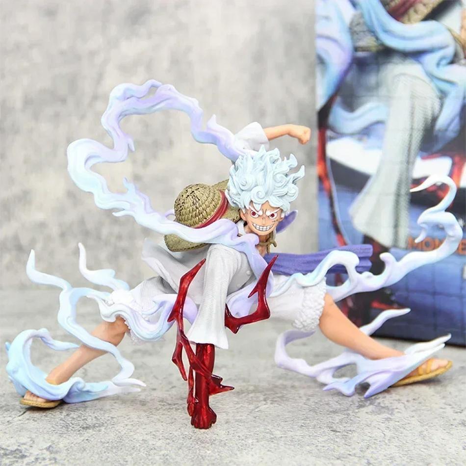 One Piece Luffy Squatting Sun God Luffy Character Handmade Ornament PVC Model Anime Peripheral Children's Toys Birthday Gift