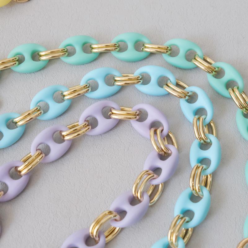 New Fashion Woman Bag Accessory Detachable Candy Matte Acrylic Chain Cute Acrylic Luxury Strap Women Bag Shoulder Handle Chain