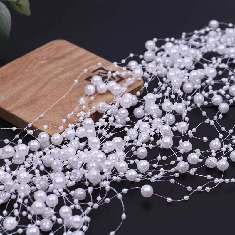 Faux Pearl Fringe Chain Artificial Pearls String DIY Handmade Jewelry Accessories Bridal Hair Accessories Bouquet Decor