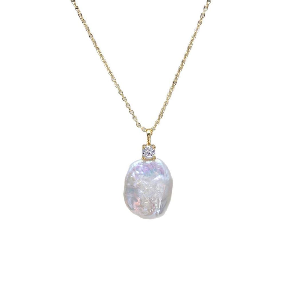 Diana Style Natural Freshwater Baroque Pearl Pendant Classic Princess Necklace