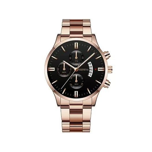 Source A Large Number Of Three-Eye Six-Pin Calendar Steel Belt Men S Watch one size fits all