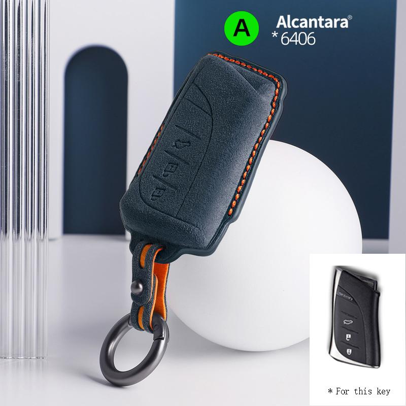 Interior Mouldings Alcantara For Lexus ES200 300H RX UX260 Car Key Case Accessories Keychain Suede Cover Shell Keychain Styling