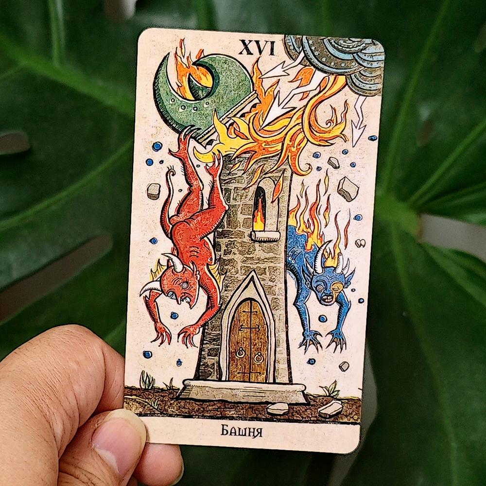 Pachet Tarot Trionfi Della Luna 78 Cărți de Tarot În Limba Rusă 10.3*6cm