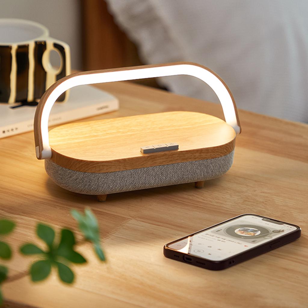 LED Night Light 4 in 1 Music Touch Bedside Lamp with Wireless  r Portable   Speaker Phone Holder for Bedroom