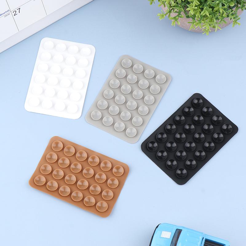 5pcs Double Side Silicone Suction Pad For Mobile Phone Fixture Suction Cup Backed Adhesive Silicone Rubber Sucker Pad For Fixed