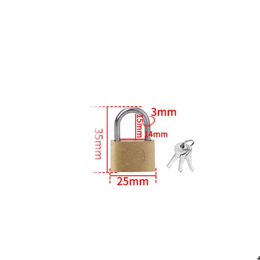 Copper Padlock Small Locks for Luggage Case Locker Home Improvement Hardware 20mm 25mm 30mm 40mm 50mm Include 3Keys