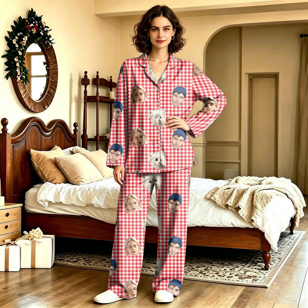 Unisex Long Sleeve Long Pants Pajama Set - Casual Loungewear Sleepwear for Men and Women