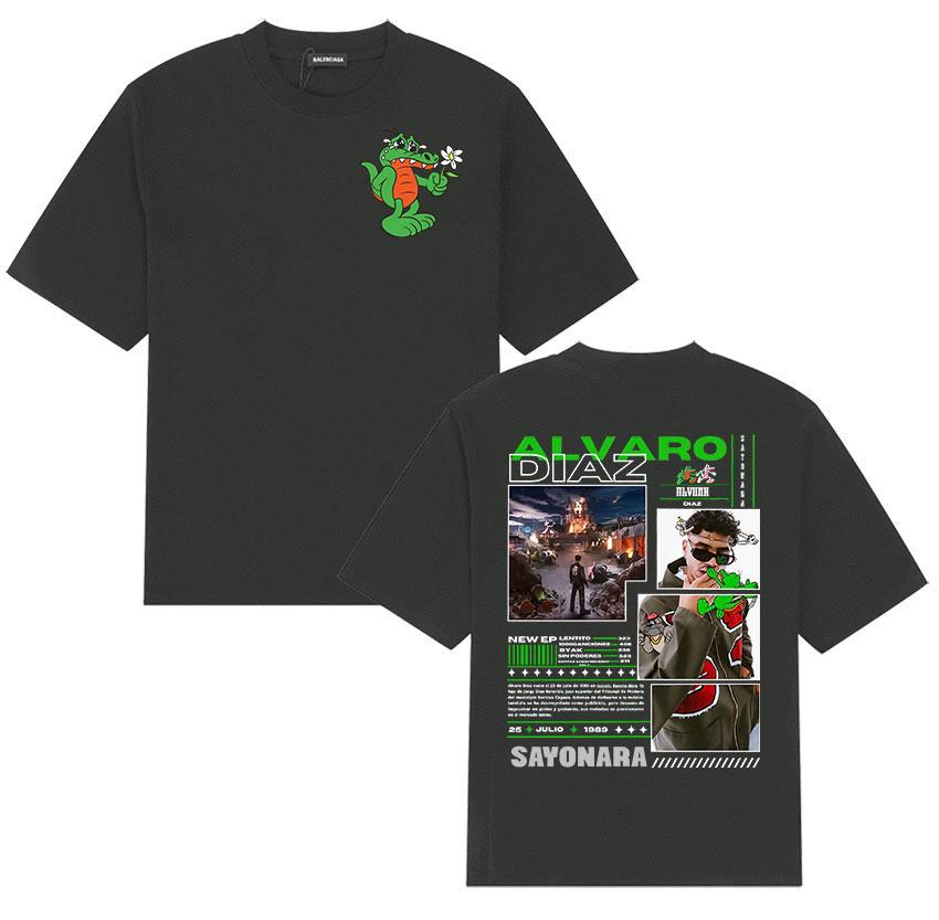 Rapper Alvaro Diaz Sayonara Album 2025 Graphic T Shirts Mens Top Hip Hop Street Fashion Cotton Short Sleeve Tshirt Streetwear