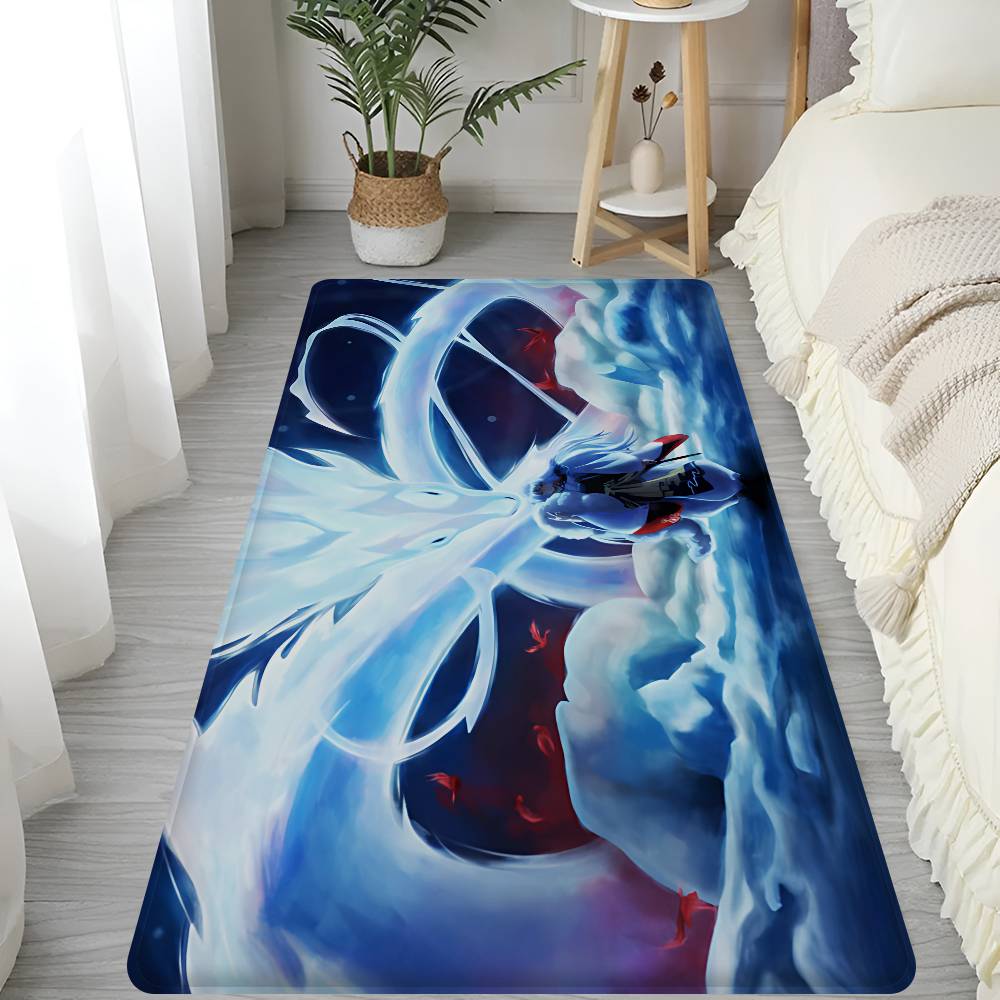 Japanese Anime Inuyasha Hallway Carpet Washable Non-Slip Living Room Sofa Chairs Area Mat Kitchen Doormat Area Rug
