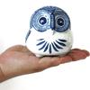 Sonoyama Craftsmanship Lucky Charm, Good Fortune Item, Ceramic, Blue and White Dyed, Mini Size, Sacred Bird, Owl, Fukurō (Owl that Brings Good Fortune