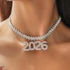 Rhinestone 2026 Jewelry Suit Aesthetic 2026 Necklace Vintage Happy New Year Earrings  Girls