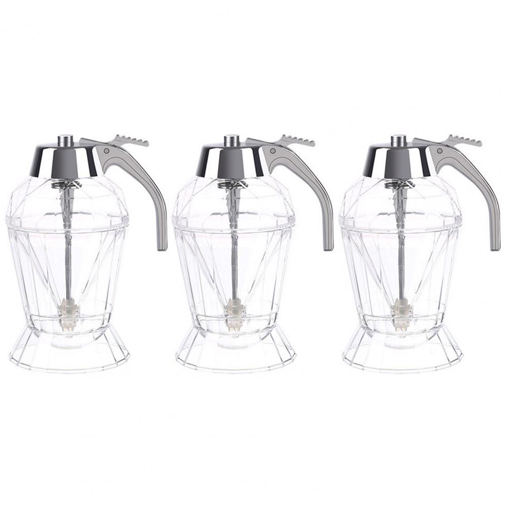 2/3Pcs Honey Dispenser One-handed Maple Syrup Dispensers With Stand Large Capacity BPA Free No Drip Handle Design Oil Dispenser