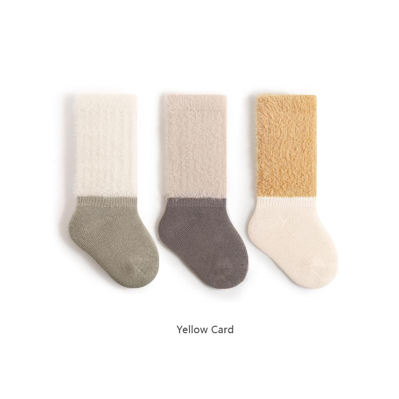 3 Pairs/Lot Baby Socks For Winter Thick Warm Newborn Long Tube Socks Kids Mid Tube Socks For Boys And Girls