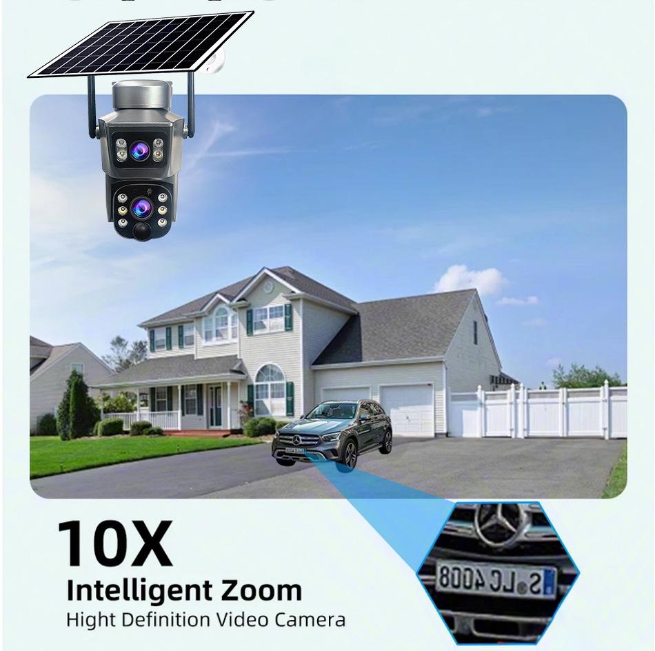 V380 Outdoor 360° Solar-Powered HD Wireless 4G Security Camera Binocular