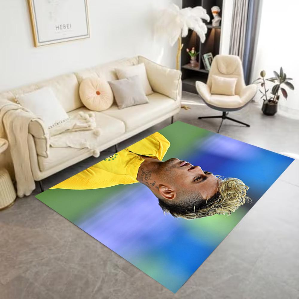 Brazilian Footballer Hairstyle Floor Rug Office Rug Perfect for Game Room Dormitory Bedrooms Study Room Anti-slip Rug Anime Office Decor