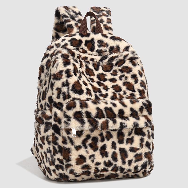 Schoolbag niche design plush backpack women's 1011 new plaid college style shopping backpack student schoolbag