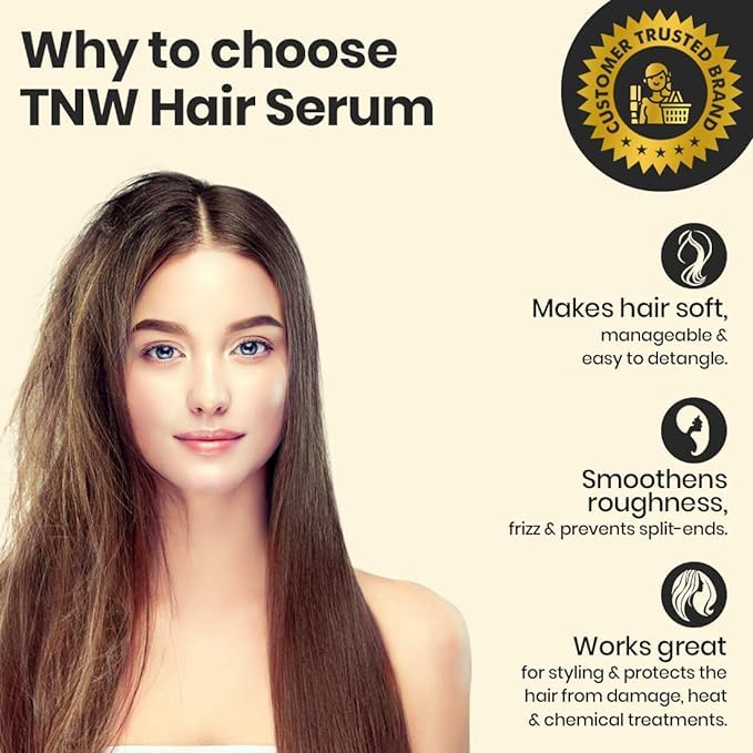 TNW-The Natural Wash Black Seed Hair Serum 100ml | Enriched With Fenugreek & Essential Oils | For Frizzy & Damaged Hair | Smooth Silky Touch & In