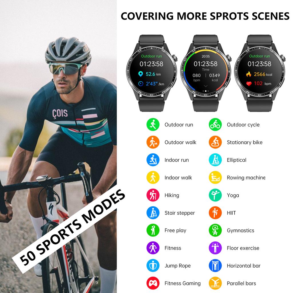 2025 High Quality IP67 Smartwatch IPS Display Touch Screen Fitness Tracker Featuring BT AI Voice Assistant Android