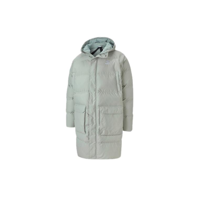 PUMA Classics Long Down Jacket  Grey Green  Men s 599309-49 M