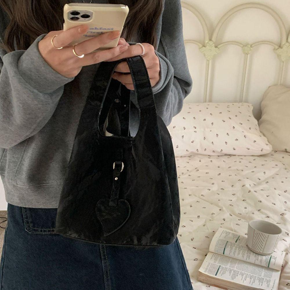 Korean Style Love Handbag Elegant Shoulder Bag Trendy Women Bucket Bag  Outdoor